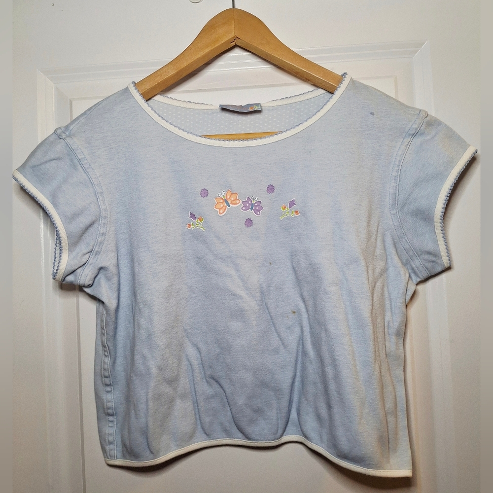 Vintage 90s 🦋🪻Jasmine Rose Floral Pajama Top (M)